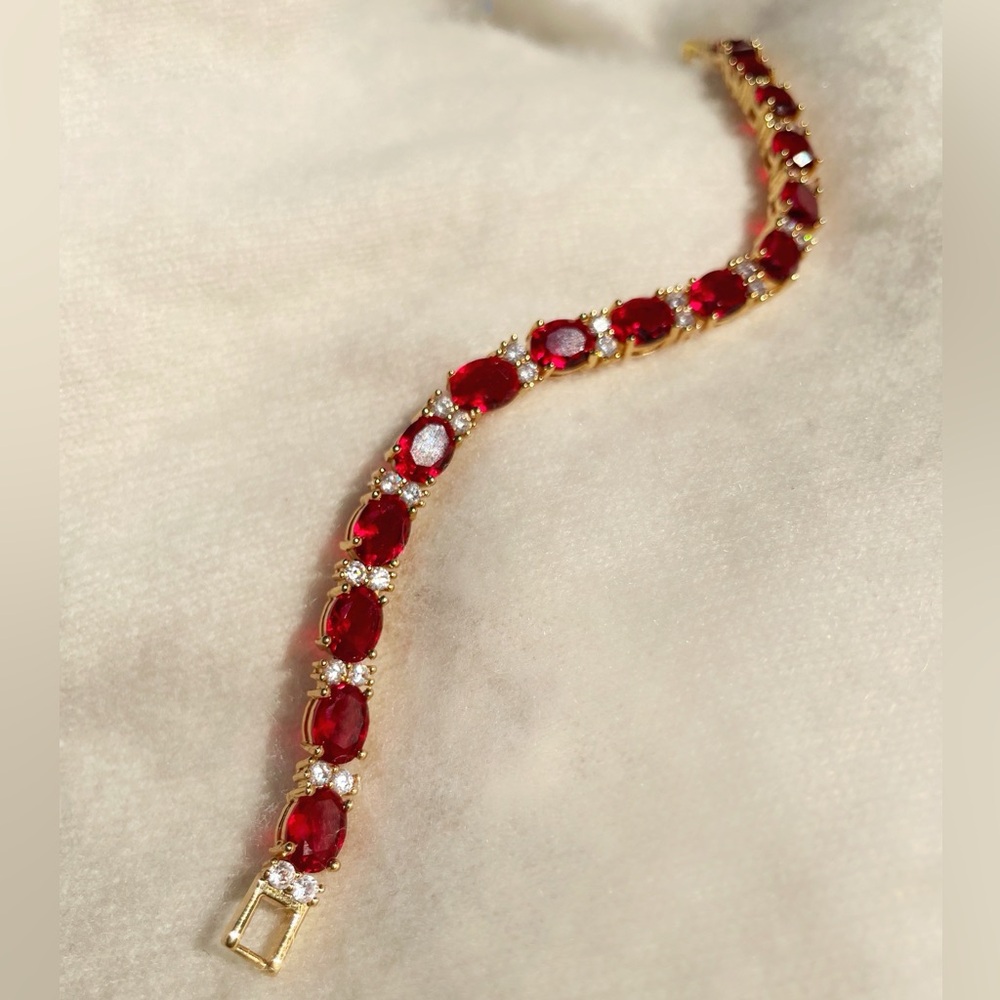 18K Ruby & Diamond Tennis Bracelet